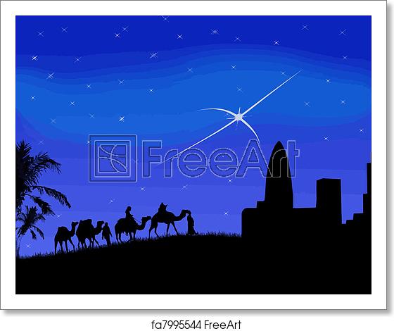 560x470 Free Art Print Of Wise Men Traveling To Bethlehem Wise Men