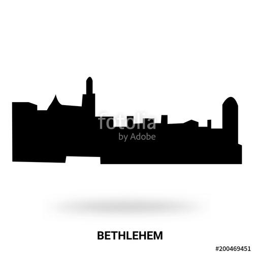 500x500 Bethlehem Silhouette Isolated On White Background Stock Image