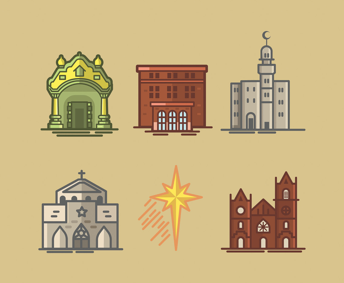 1136x936 Bethlehem Landmark Vector In Thick Line Design Free