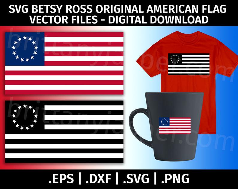 794x630 Betsy Ross Flag Vector Clip Art Original United States Etsy