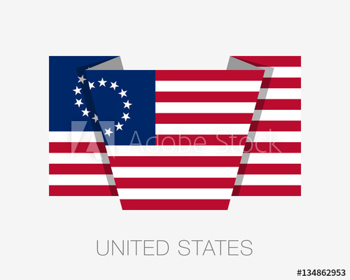 500x400 American Betsy Ross Flag Flat Icon Wavering Flag With Country N