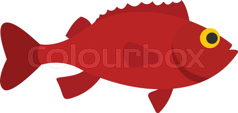 800x379 Red Betta Fish Icon Flat Isolated On Stock Vector Colourbox