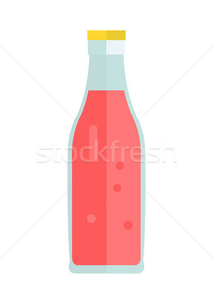 Glass Or Plastic Bottle With Sweet Red Beverage Vector 420x600 Glass Or Plastic Bottle With Sweet Red Beverage Vector