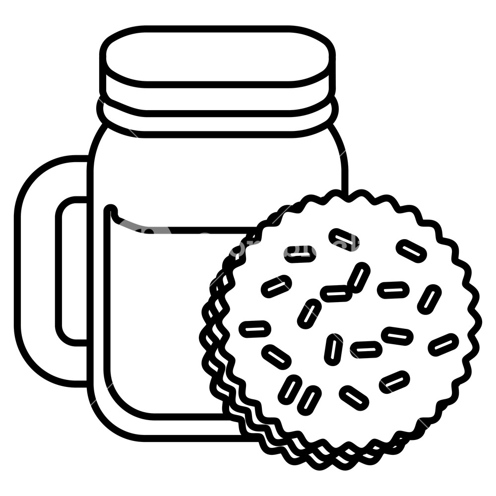Cute Beverage Jar With Cookies Vector Illustration Design Royalty 1000x1000 Cute Beverage Jar With Cookies Vector Illustration Design Royalty