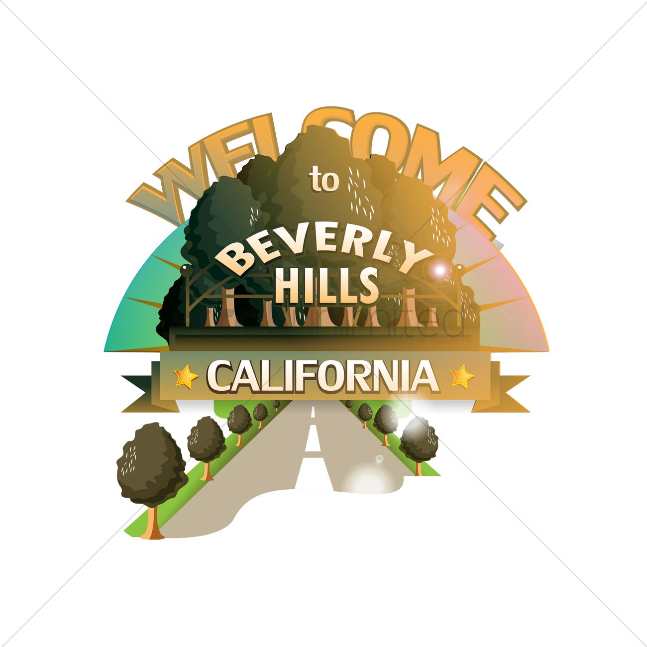 1300x1300 Welcome To Beverly Hills Vector Image
