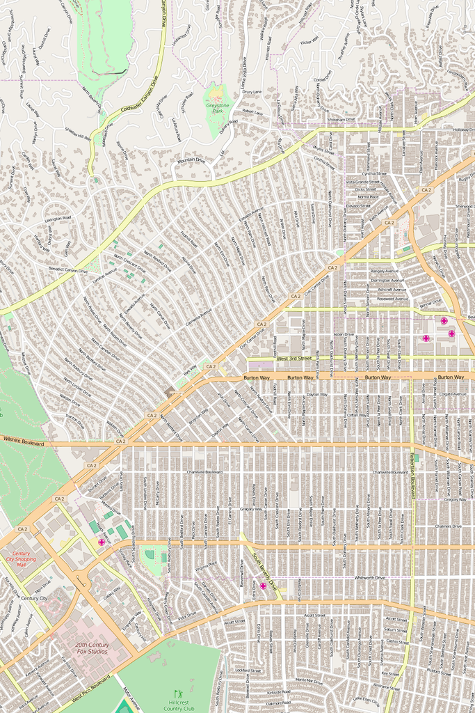 683x1024 Detailed Editable Vector Map Of Beverly Hills Map Illustrators