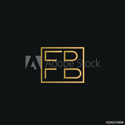 Fb Or Bf Logo Vector Initial Letter Logo, Golden Text On Black 500x500 Fb Or Bf Logo Vector Initial Letter Logo, Golden Text On Black