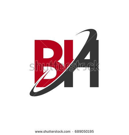 450x470 Bh Initial Logo Company Name Colored Red And Black Swoosh Design