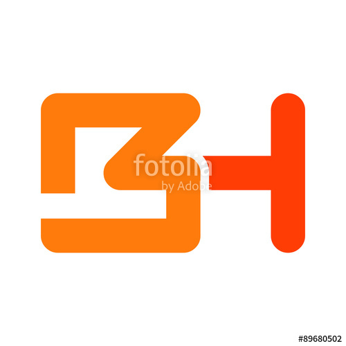 500x500 Bh Initials Logo Letter, Vector Design Template Elements For Your