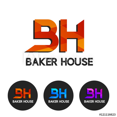 500x500 Baker House Bh Logo, Vector Illustration, Set Of Icons