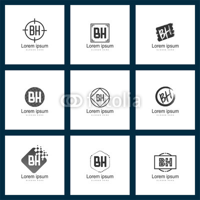 400x400 Set Of Letter Logo Initial Bh Logo Template Vector Design Buy