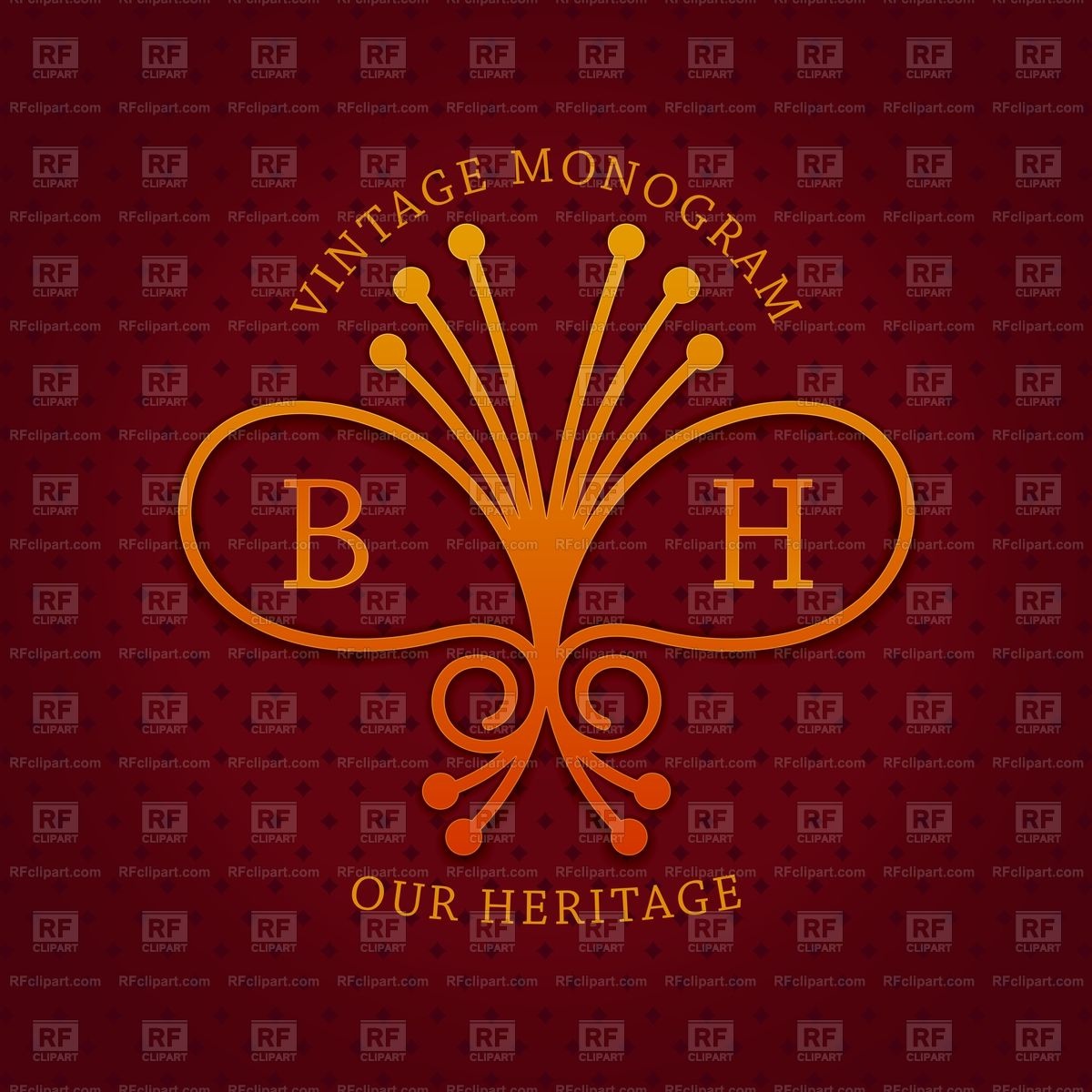 1200x1200 Stylish Vintage Emblem With Letters Bh Ornate Royal Design