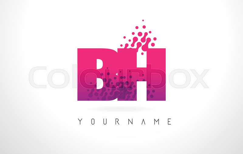 800x508 Bh B H Letter Logo With Pink Letters Stock Vector Colourbox