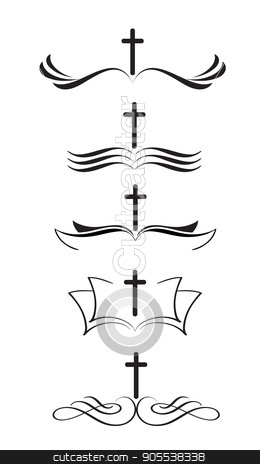 Set Of Christian Logos Cross And Bible Stylized Hand Drawn 260x464 Set Of Christian Logos Cross And Bible Stylized Hand Drawn