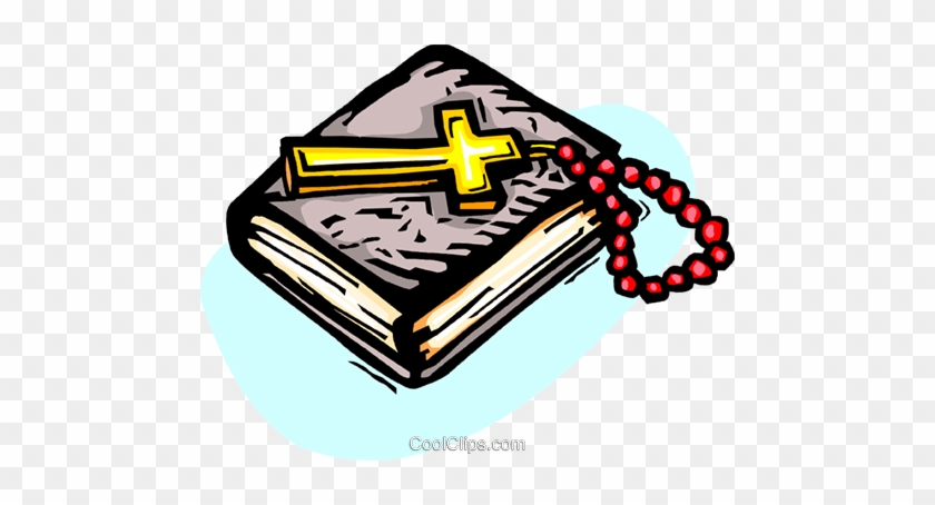 840x454 Holy Bible With Crucifix And Beads Royalty Free Vector