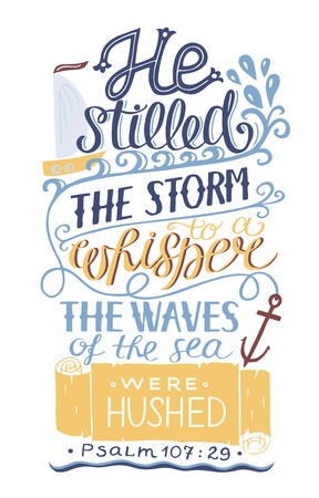 288x450 Hand Lettering Bible Verse Poster Vector Illustration Royalty