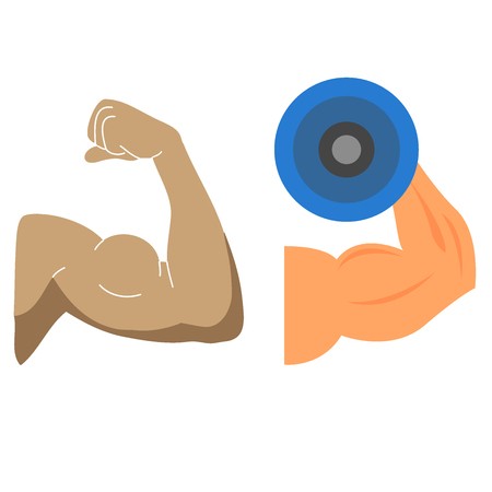 450x450 Muscle Arms, Strong Bicep Vector Icon Power Bicep Man, Human