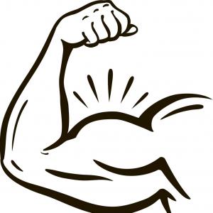 300x300 Photostock Vector Bodybuilder Muscle Flex Arms Vector Illustration