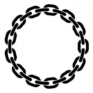 300x300 Round Vector Frame Made Of Bike Or Bicycle Chain Monochrome Black