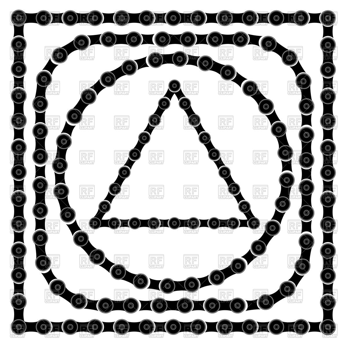 1200x1200 Set Of Bike Chain Frames Vector Image Of Borders And Frames