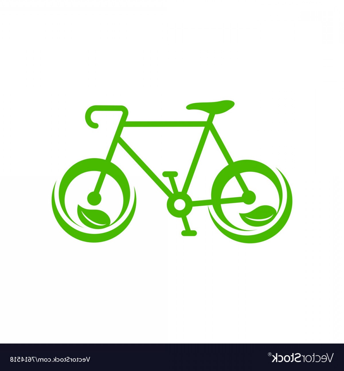 1200x1296 Green Bicycle With Leaves Icon Simple Style Vector Soidergi