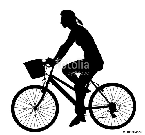 Girl Riding Bicycle Vector Silhouette Illustration Isolated 500x465 Girl Riding Bicycle Vector Silhouette Illustration Isolated