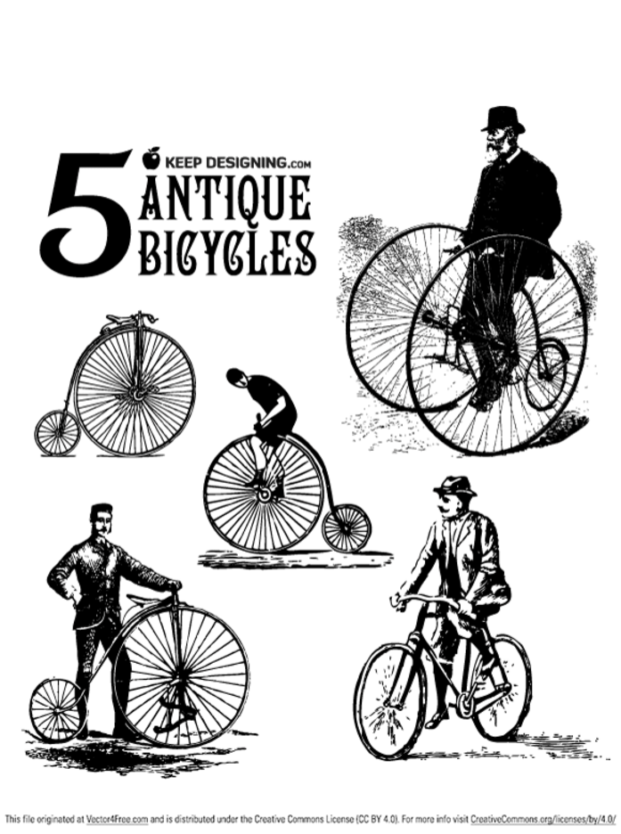 Antique Bicycle Vector Art 697x936 Antique Bicycle Vector Art