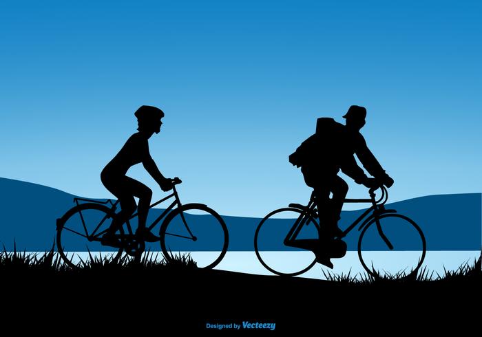Silhouette Design Of A Couple Riding Bicycles 700x490 Silhouette Design Of A Couple Riding Bicycles