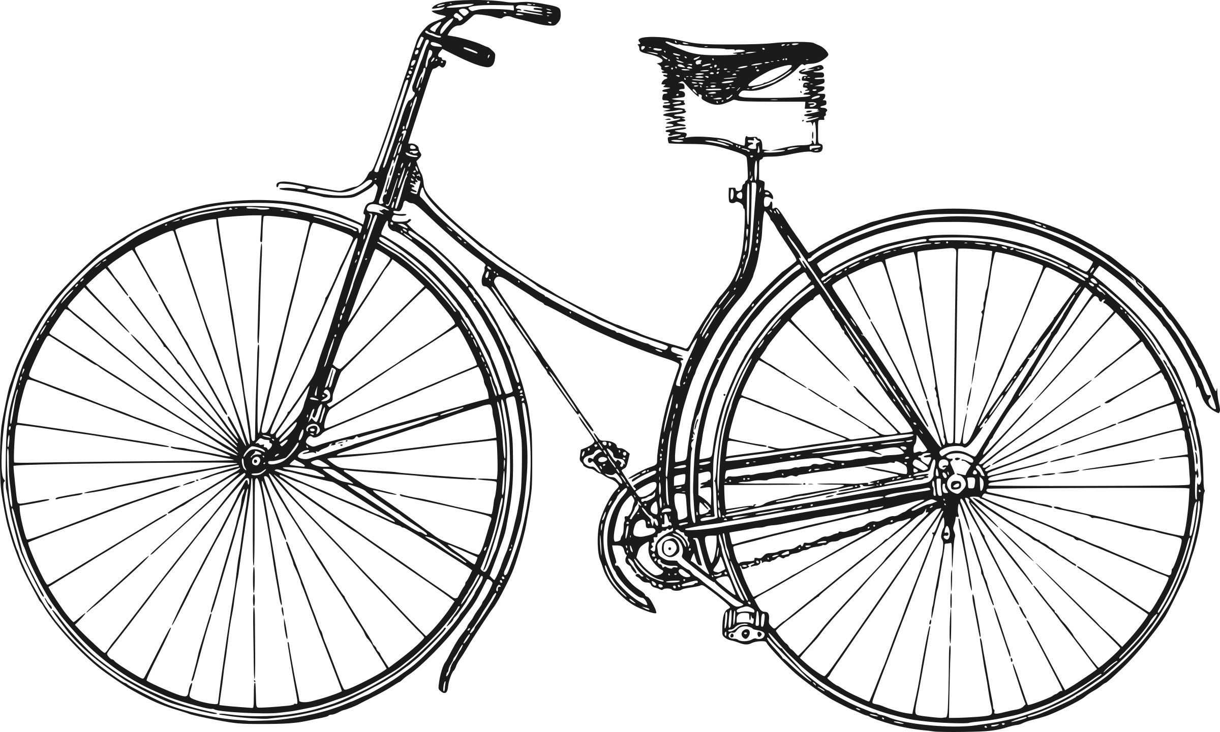2400x1441 Old Bicycle Vector Clipart Image