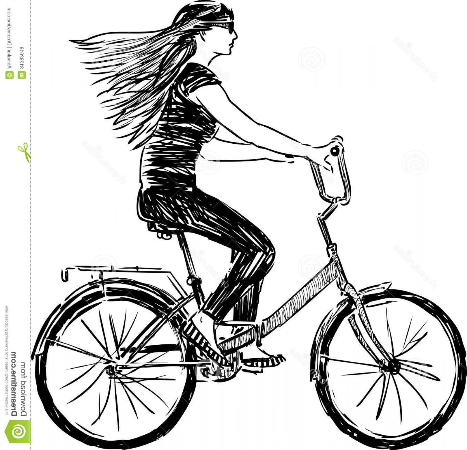 Человек на велосипеде зарисовка