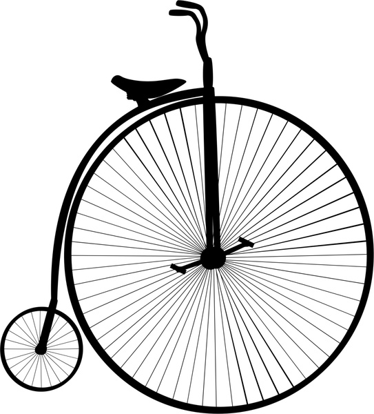 543x600 Vintage Bicycle Vector Design In Black And White Free Vector