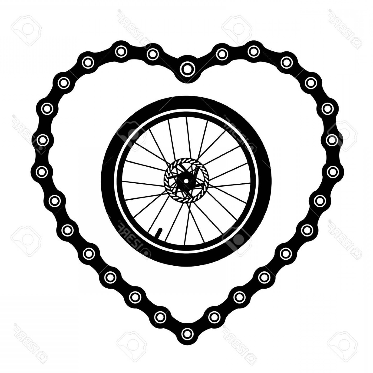 Photostock Vector Bicycle Chain In The Form Of Heart 1560x1560 Photostock Vector Bicycle Chain In The Form Of Heart