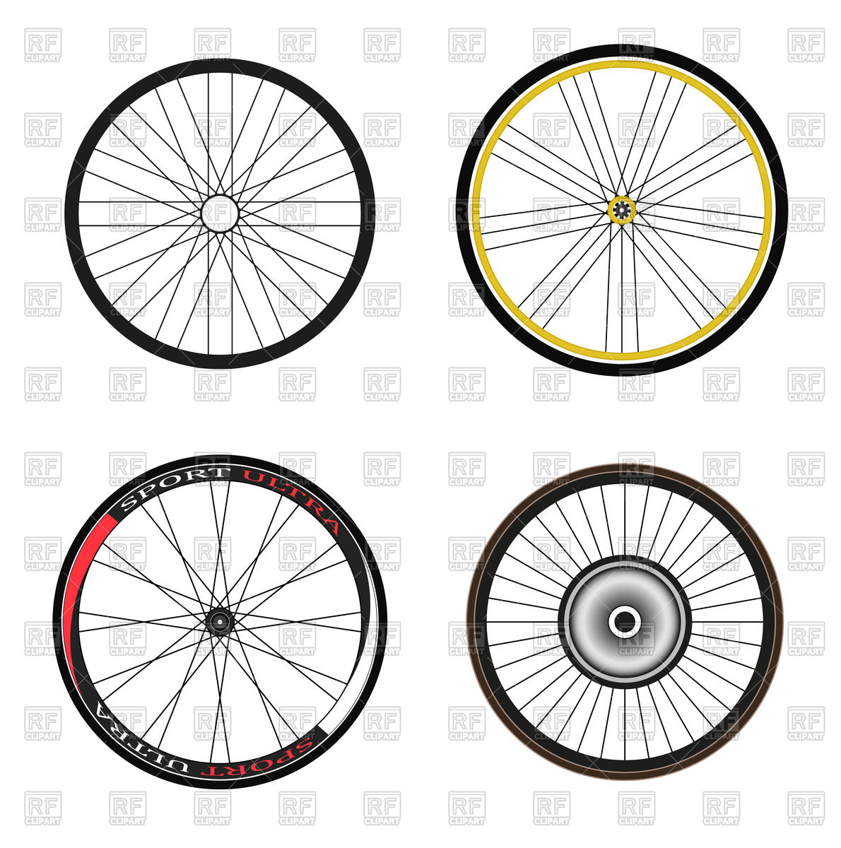 Road And Sport Bike Wheels And Tires Vector Image Of Objects 1190x1200 Road And Sport Bike Wheels And Tires Vector Image Of Objects