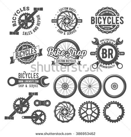 Set Of Vintage And Modern Bicycle Shop Logo Badges And Labels 450x470 Set Of Vintage And Modern Bicycle Shop Logo Badges And Labels