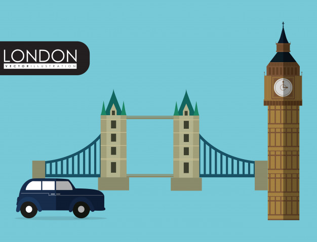 626x479 Car Bridge Big Ben London Vector Premium Download