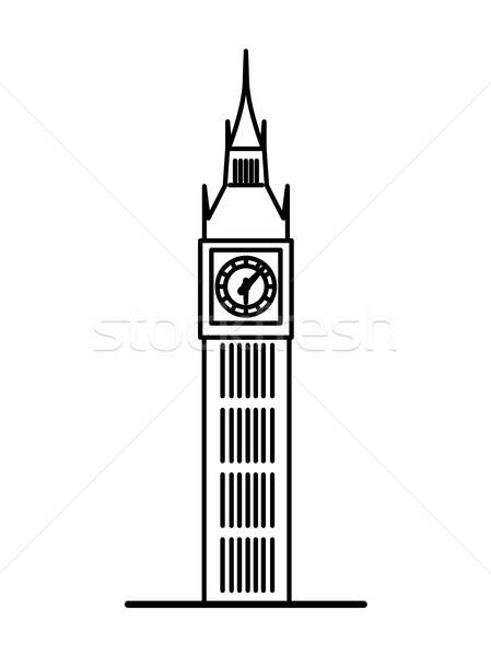 449x600 London Big Ben Linear Illustration Vector Illustration Ints