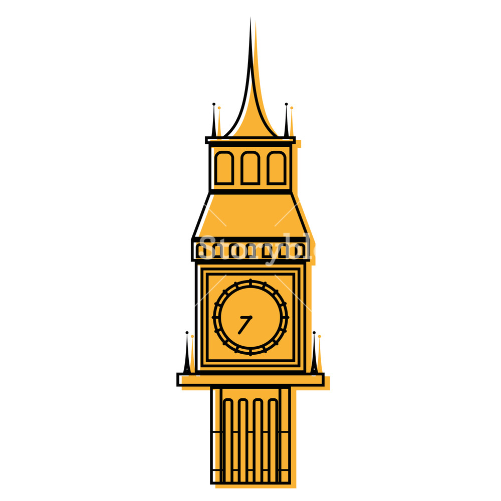 1000x1000 Color Big Ben London Journey Vacation Vector Illustration Royalty