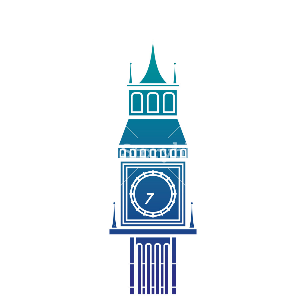 1000x1000 Silhouette Big Ben London Journey Vacation Vector Illustration