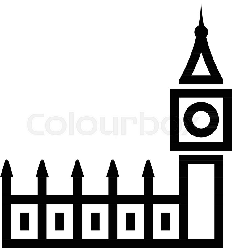 750x800 Outline London England Big Ben Pixel Stock Vector Colourbox