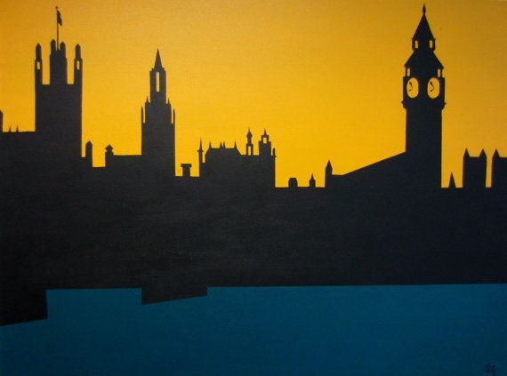 570x423 Parliament And Big Ben Silhouette, London Cityscape Via Etsy