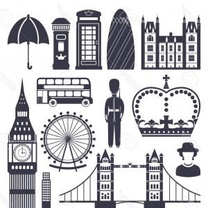 300x300 Photostock Vector Illustration Silhouette Symbols Of Great Britain
