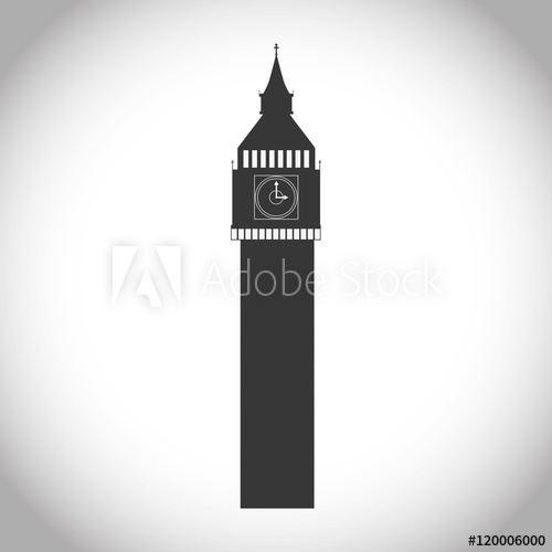 500x500 Silhouette Of Big Ben Icon London England Landmark And British