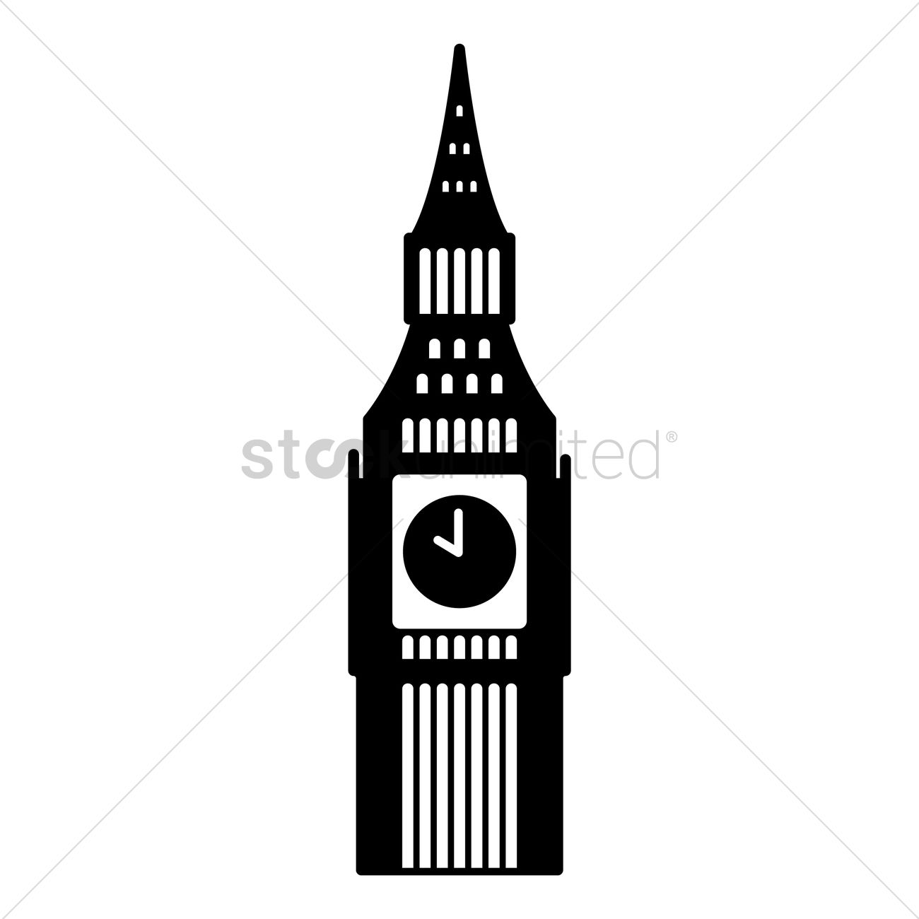 Big Ben Vector Image 1300x1300 Big Ben Vector Image