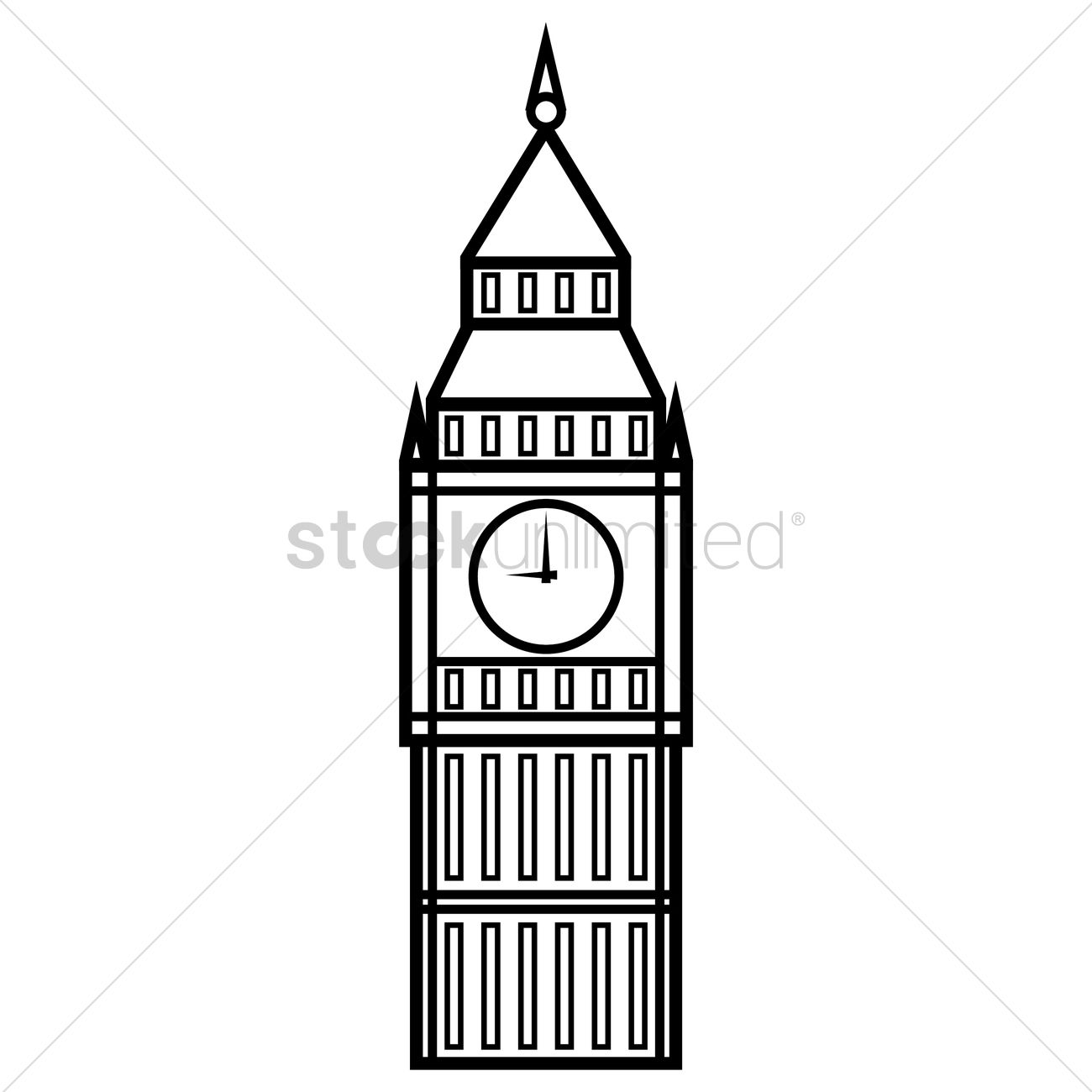 Big Ben Vector Image 1300x1300 Big Ben Vector Image