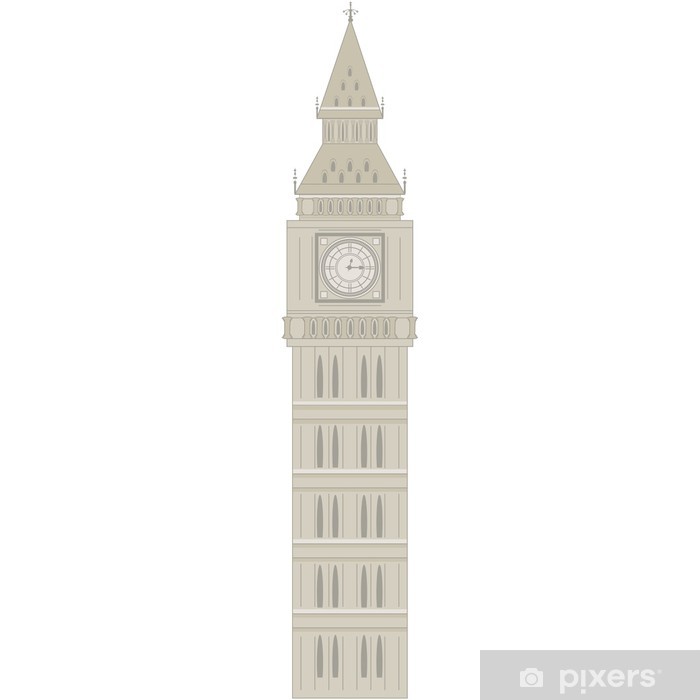 Big Ben Vector Illustration Wall Mural 700x700 Big Ben Vector Illustration Wall Mural