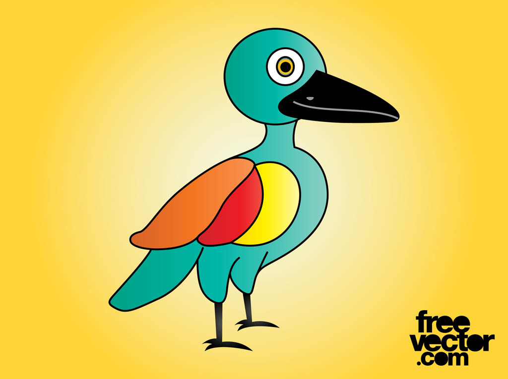 1024x765 Colorful Cartoon Bird Vector Art Graphics