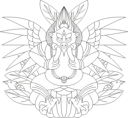 424x394 Yunnan Lijiang Naxi Great God Big Bird Vector Free Vector