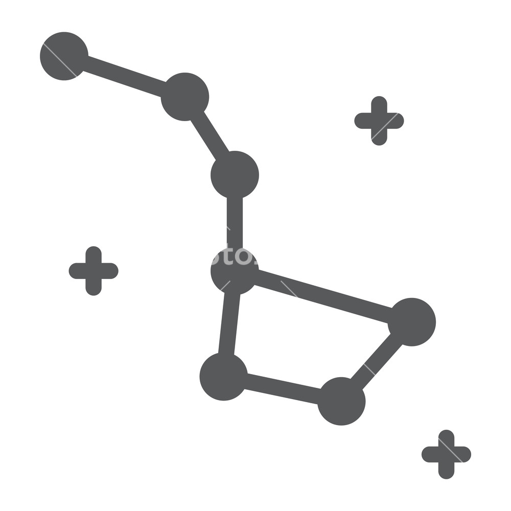 1000x1000 Constellation Glyph Icon, Space And Star, Big Dipper Sign, Vector