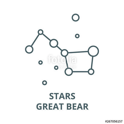 500x500 Stars,big Dipper,great Bear Vector Line Icon, Outline Concept