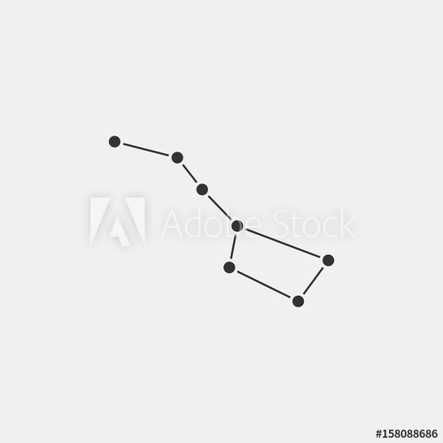 500x500 Big Dipper Constellation Icon Isolated On Gray Background Ursa